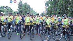 Gowes bersama di Hutan Kota Taufan Gama Simatupang (TGS) Kisaran